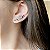 Brinco Ear Cuff Asa Zircônia Oval Cristal Banhado a Ródio Negro - Imagem 2