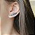 Brinco Ear Cuff Asa Zircônia Oval Turmalina Banhado a Ródio Negro - Imagem 2
