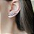 Brinco Ear Cuff Asa Zircônia Oval Kunzita Banhado a Ródio Negro - Imagem 2