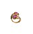 Anel Gota Dupla Zircônia Fucsia Fusion Banhado a Ouro 18k - Imagem 1