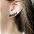 Brinco Ear Cuff Formas Geométricas Banhado a Ródio Negro - Imagem 2