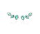 Brinco Ear Cuff Gotas Turmalina Banhado a Ródio Branco - Imagem 1