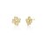 Brinco Flor Cravejada com Ponto Central Banhado a Ouro - Imagem 1
