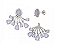 BRINCO EAR JACKET ZIRCÔNIAS LAVANDA BANHADO A RÓDIO BRANCO - Imagem 1