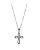 COLAR COM CRUCIFIXO P CRAVEJADO BANHADO A RÓDIO BRANCO - Imagem 1