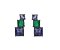 BRINCO EAR CUFF TANZANITA E ESMERALDA FUSION BANHADO A RÓDIO NEGRO - Imagem 1