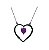 COLAR CORAÇÃO VAZADO COM PINGENTE FUCSIA FUSION BANHADO A RÓDIO NEGRO - Imagem 1