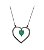 COLAR CORAÇÃO VAZADO COM PINGENTE TURMALINA FUSION BANHADO A RÓDIO NEGRO - Imagem 1