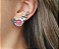 BRINCO EAR CUFF COM ZIRCÔNIAS COLORS E PEDRA CABOCHÃO BANHADO A RÓDIO - Imagem 2