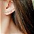 BRINCO EAR CUFF TRÊS PEDRAS FUMÊ BANHADO A OURO - Imagem 2