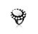 ANEL CABOCHÃO BRANCO BANHADO A RÓDIO NEGRO - Imagem 1