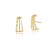 BRINCO EAR HOOK FILEIRAS CENTRAL CRAVEJADA BANHADO A OURO - Imagem 1