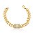 PULSEIRA EM MALHA GROUMET COM PINGENTE RETANGULAR BANHADA A OURO - Imagem 1