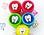 Caixa com 10 Carimbos dental dente desenho carimbo para crianças - Imagem 1