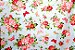 Tecido Círculo Rosas e Borboletas Pequenas  2097 - 0,50cmx1,46 Mts - Imagem 1