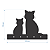 Porta-Chaves Gato e Gatinho em MDF Vazado 3mm Preto Fosco | Decorativo 20x15cm - Imagem 2