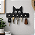 Porta Chaves Gato Preto MDF 3mm Decorativo para Parede - Imagem 1