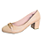 Sapato Salto Bloco Corrente Napa Antique Nude - Imagem 1