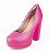 Sapato Meia Pata Salto Grosso Napa Flúor Pink - Imagem 1