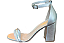 Sandália Salto Bloco Strass Bendito Conforto Metalizado Prata 800090C - Imagem 3