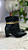 Bota Cano Curto Salto Bloco Croco Napa Preto - Imagem 1