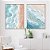 Conjunto de 2 Quadros Decorativos Abstratos Mar Azul e Areia Aquarelado. - Imagem 1