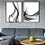 Conjunto de 2 Quadros Decorativos Abstrato Pintura Preto e Branco. - Imagem 1