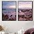 Conjunto de 2 Quadros Decorativos Praia e Sunset Lilás. Artista: Carol Areso - Imagem 1