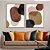 Conjunto com 2 quadros decorativos Abstrato Cores Terrosas e Linhas. Artista: Leandro Francisca - Imagem 1