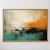 Quadro Decorativo Abstrato Pintura Verde e Mostarda. - Imagem 1