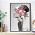 Quadro Decorativo Mulher com Flores Rosa. Artista: Claudia Dias - Imagem 1