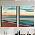 Conjunto de 2 Quadros Decorativos Mar final de tarde. - Imagem 1