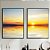 Conjunto de 2 Quadros Decorativos Mar com sol ensolarado. - Imagem 1