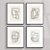 Conjunto de 4 quadros decorativos Linhas pretas. - Imagem 1