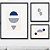 Composição com 3 quadros decorativos Geometria Azul Royal - Imagem 1