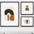 Composição com 3 quadros decorativos Geometria Cobre - Imagem 1