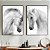Conjunto de 2 Quadros Decorativos Cavalos brancos. - Imagem 1