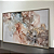 Quadro decorativo Abstrato Delicado colorido. Medida 1,20x0,80cm. Impressão fotográfica, com vidro e moldura madeira nude. - Imagem 2