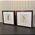 Conjunto 2 quadros Decorativo Bordado 25x25, com moldura dourada, vidro incolor e paspatur. - Imagem 2