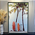 Quadro decorativo Surf - Medida 0,75x1,15cm Impressão canvas fineart e moldura dupla verde. - Imagem 1