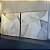 Conjunto com 2 quadros decorativos Abstrato Neutro. Medida 0,90x0,90cm cada Canvas com moldura filete freijó - Imagem 1