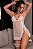 CAMISOLA VESTIDO SENSUAL BRANCO COM CALCINHA FIO COM FRASE PROVOCANTE E PERSEX Ref.: 03116-SEM PRESSA - Imagem 3