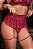 A SUA ESPERA FANTASIA SENSUAL TOP SEM BOJO CALCINHA FIO E SAIA E CINTA LIGA EMBUTIDA Ref.: 03111 COR DESEJO - Imagem 3