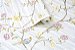 Papel de Parede Cinza Claro com Pássaros e Flores Rosas e Amarelas - Imagem 4
