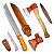 Kit Aventura com machadinha, facão para mato, pedra de afiar e canivete - Imagem 1