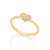 ANEL SKINNY RING BANHADO A OURO 18K COM CORAÇÃO E ZIRCÔNIAS - Imagem 1