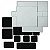 BLACK 426 - Kit 9 Formas ABS 2mm Gesso/Cimento - Mosaico 50 - 1/2 m² - Imagem 1