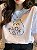 Camiseta Camisão BabyLook Gatinho Fofo  Poliéster Branca Casual - Academia ou Dia-Dia - Imagem 1