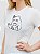 Camiseta Camisão BabyLook Gatinho Fofo  Poliéster Branca Casual - Academia ou Dia-Dia - Imagem 4
