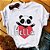 Camiseta engraçada feminina com estampa de panda, manga curta, gola O, camiseta - Imagem 8